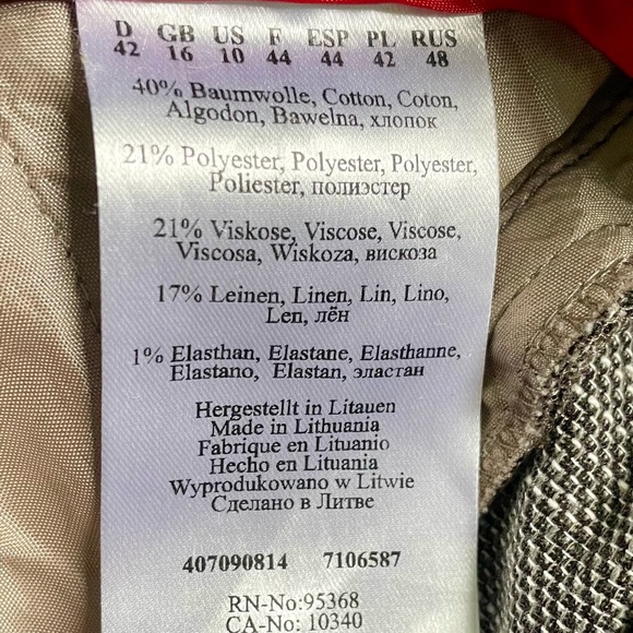 Olsen Europe Cotton Wide Leg Trousers - Size 10 - Picture 8 of 8